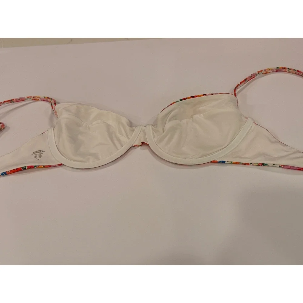 Monday Swimwear Floral Bikini Set M Top L Bottom Underwire NWOT